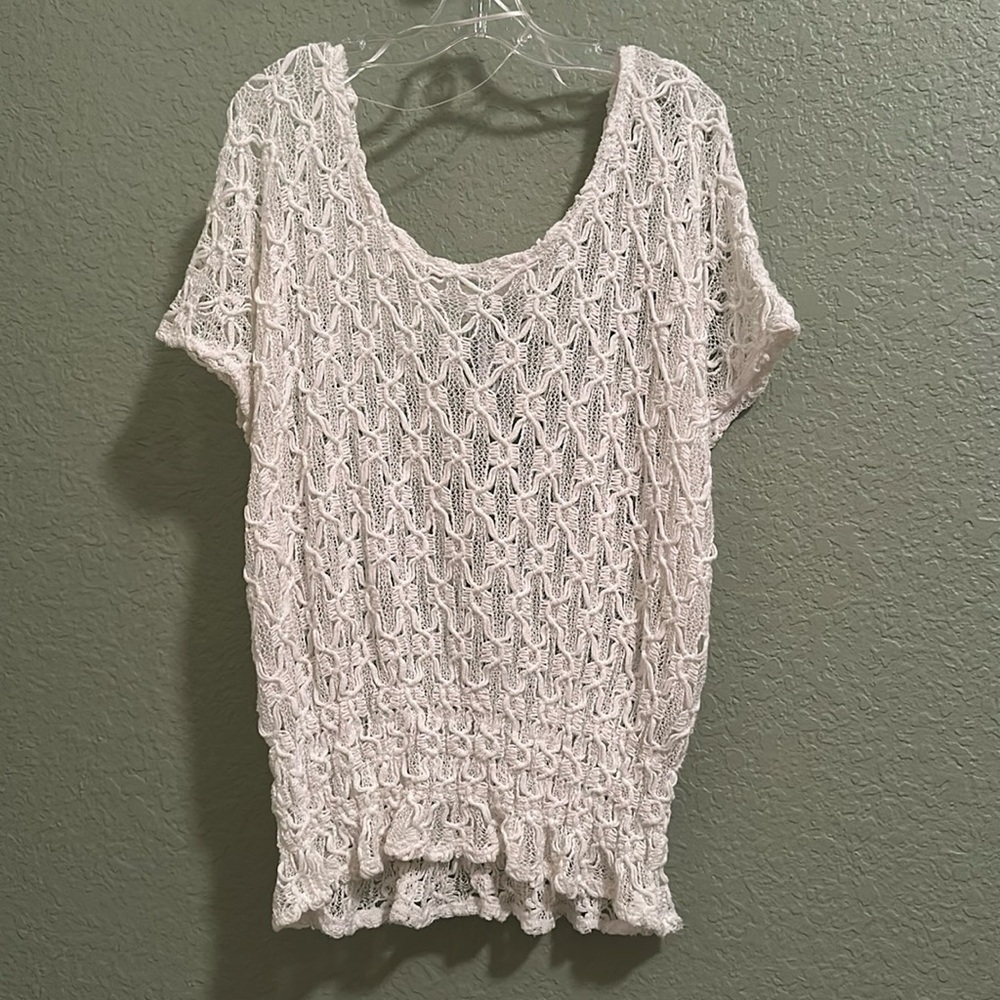 Free People New Romantics White Lace Shirt Size XS